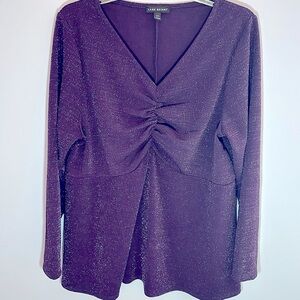Lane Bryant Long Sleeve Purple Sparkley Top